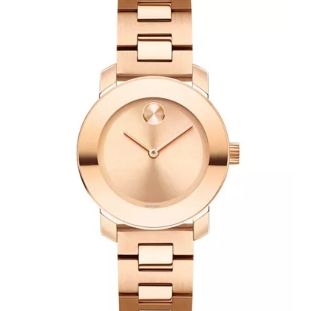 MOVADO BOLD ROSE GOLD TONE SWISS MOVEMENT WATCH